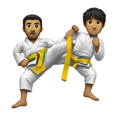 black hair jiujitsu yellow belt sticker