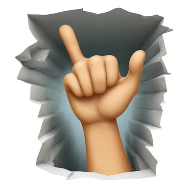 woman hand emerging from the hole doing thumb up sticker