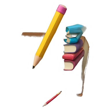 books and pencils sticker