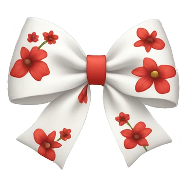 white bow with red flowers sticker