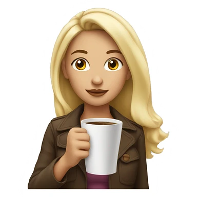 Strong blonde girl with coffee  sticker