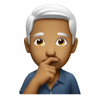 Putting a finger into nose sticker