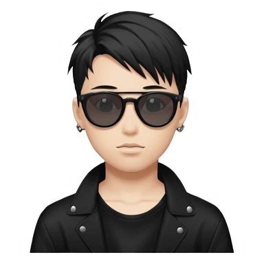 anime boy with tattoo in black balenciaga sunglasses sticker