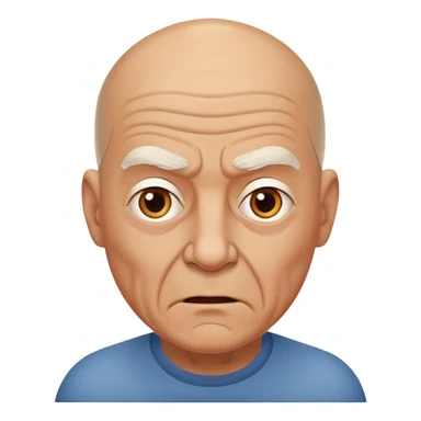 agressive elderly man, bald head sticker