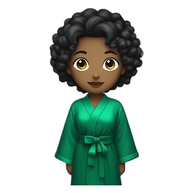 girl in a green emerald robe, with short, curly black hair sticker