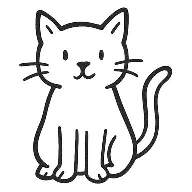 cat black outline icon sticker