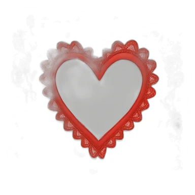 Red lace heart frame  sticker