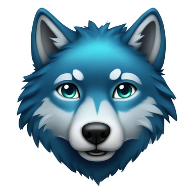 Wolf, Dark Blue fur with Aqua highlights sticker