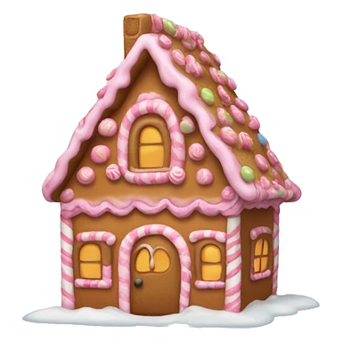 A pink gingerbread house sticker