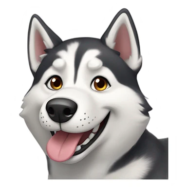 smiling husky sticker