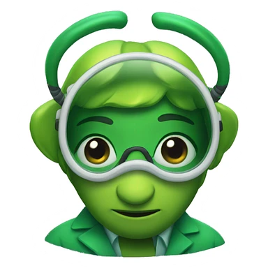 Green bee scientist sticker