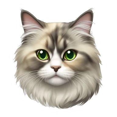 Dilute calico Persian cat with green eyes sticker