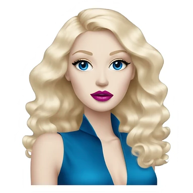 Hot girly pale blonde with blue eyes and pink lips wearing YsL sticker