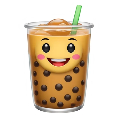 Boba with face sticker