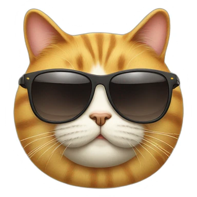 fat cat with sunglass sticker