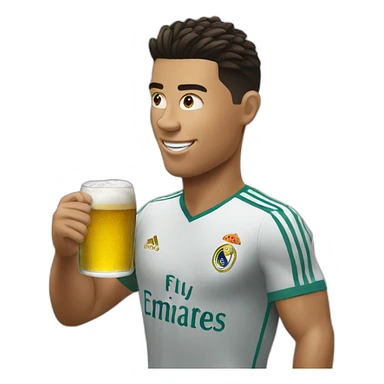 Ronaldo drink a beer sticker