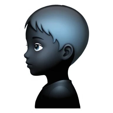 silhouette of a child inside a larger head silhouette sticker