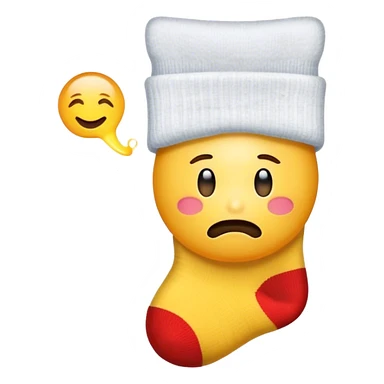 an emoji who sniff a sock sticker