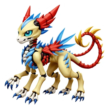 Anthro Digitigrade Cool Badass Skeletal Meloetta-Wargreymon-Renamon-Guilmon-Pokémon-Digimon-Fakémon-fusion-hybrid-creature sticker