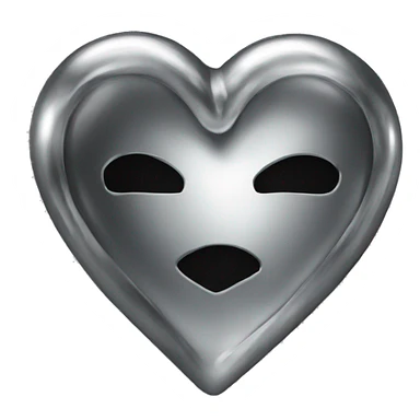 chrome black heart sticker