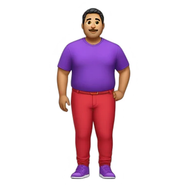 Fat latino Guy with red pants and purple shoes sticker