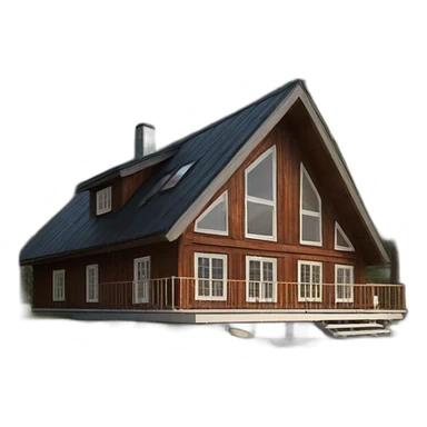 iconic scandinavian architecture wood holiday home front sticker