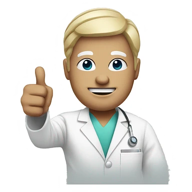 White surgeon thumbs up sticker