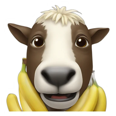 An alpaga Who eat a banana sticker
