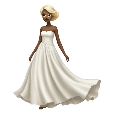 Beautiful long white dress  sticker