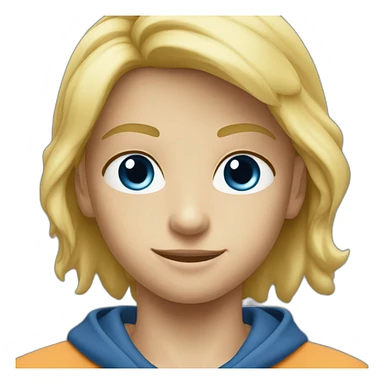 Garçon blond au yeux bleu qui porte des nike sticker