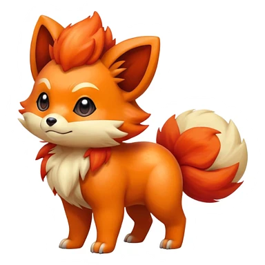 Vulpix-Growlithe-Fakémon-hybrid-creature (full body)  sticker