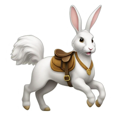 Lapin sur un chevale sticker