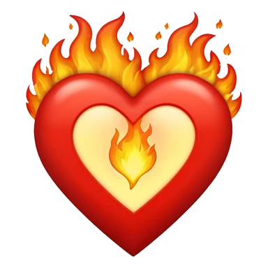 Coração em chamas sticker