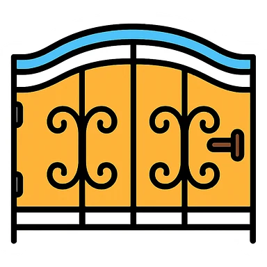 aluminum swing gate, decorative patterns, elegant look sticker