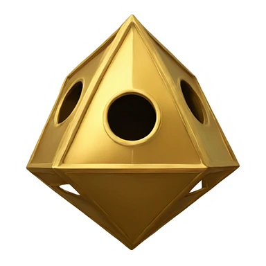 Golden Icosahedron with numbers birdhouse  sticker