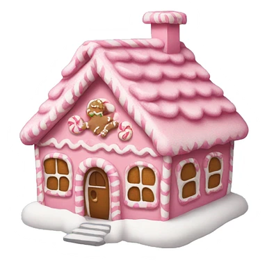 Pink gingerbread house sticker