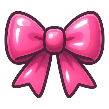 pink bow emoji, cute and shiny sticker