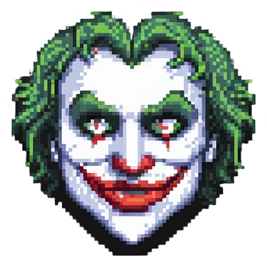 heart with joker face features sticker