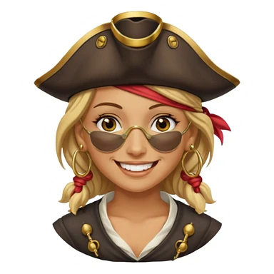 smiling female pirate emoji sticker