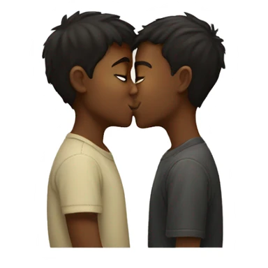 Boys kissing sticker