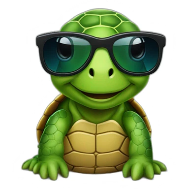 a turtle with sunglass sticker