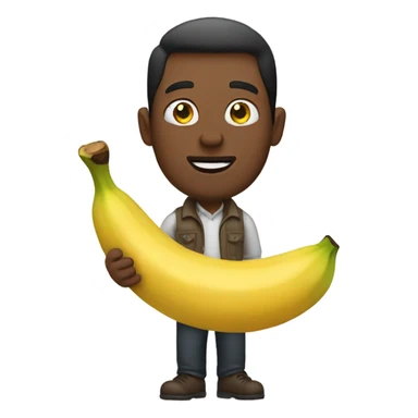 man with banana sticker