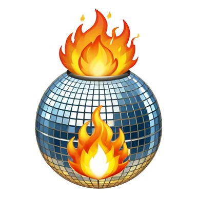 disco ball on fire sticker