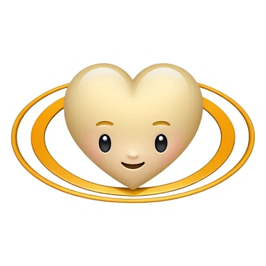 Saturn as a heart with the rings around it cute sticker