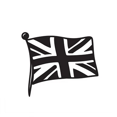 hand-drawn doodle style Union Jack (Great Britain flag) sticker