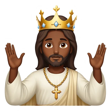 Dark skin christ Jesus with a heavenly crown sticker