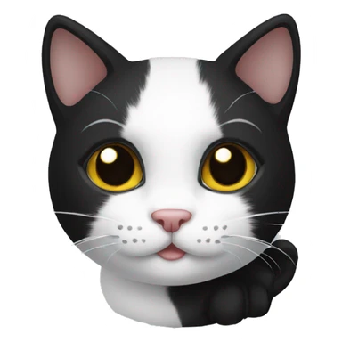 White and black kitty sticker