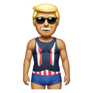 Donald trump in a swimsuit sticker