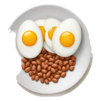 eggs with beans on a plate sticker