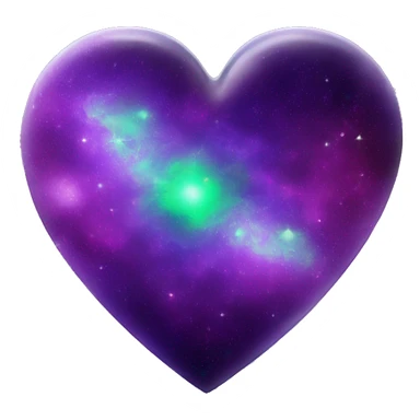 green and purple galaxy heart sticker